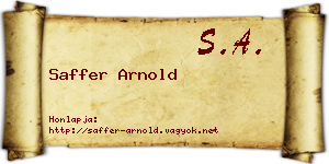 Saffer Arnold névjegykártya